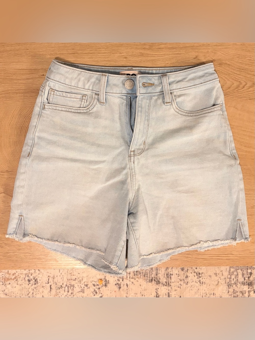 Light Wash Mid-Long Denim Shorts